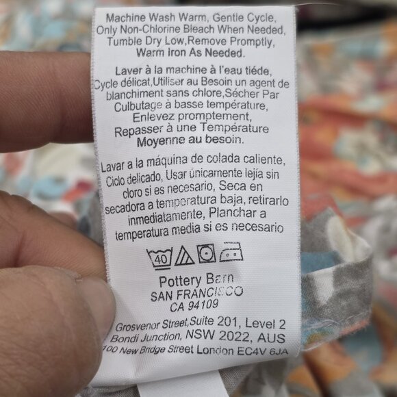 Pottery Barn 4 Pc F/Q Paloma Paisley Organic Cotton Duvet & 3 Pillow Shams 86x86 - Picture 5 of 10